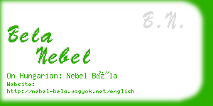 bela nebel business card